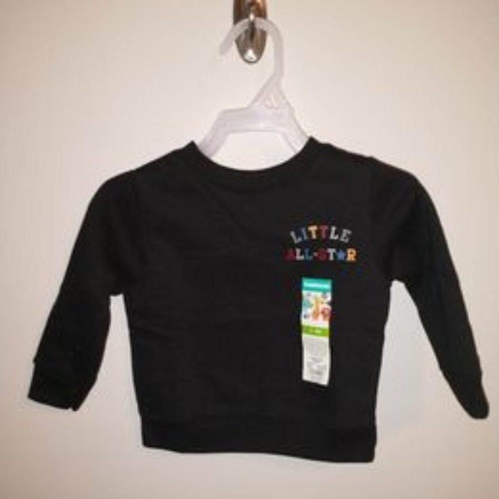 Garanimals baby boy sweatshirt black LITTLE ALL-STAR 6-9 month k-224